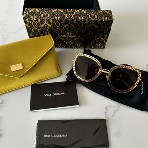 DOLCE & GABBANA Gradient Cat-eye Sunglasses, ODG2226 02/13, Gold Brown